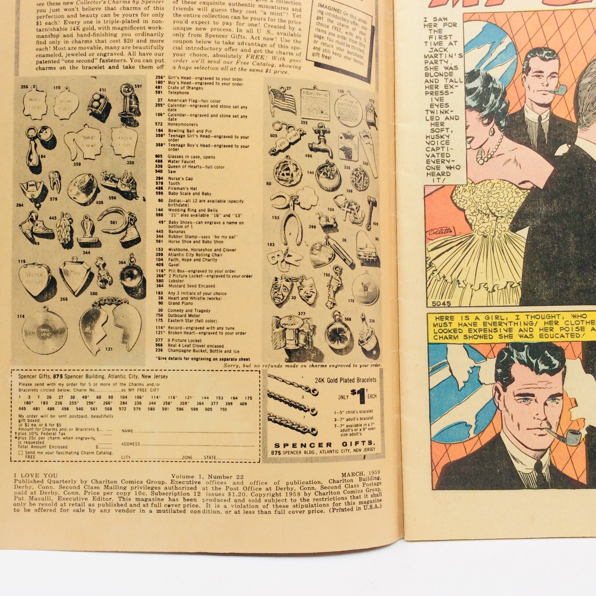 I Love You,” #22 (March 1959) — Charlton Comics | Pen and Pink
